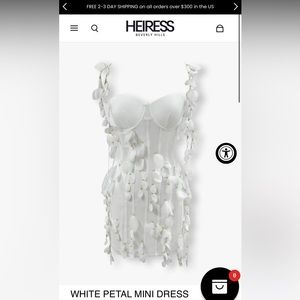 Heiress Beverly Hills White Petal Mini Dress NWT size XS